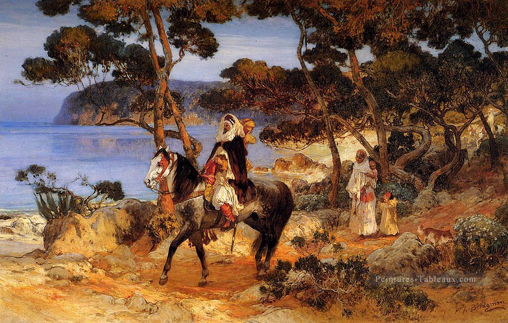Un sentier côtier arabe Frederick Arthur Bridgman Peintures à l'huile